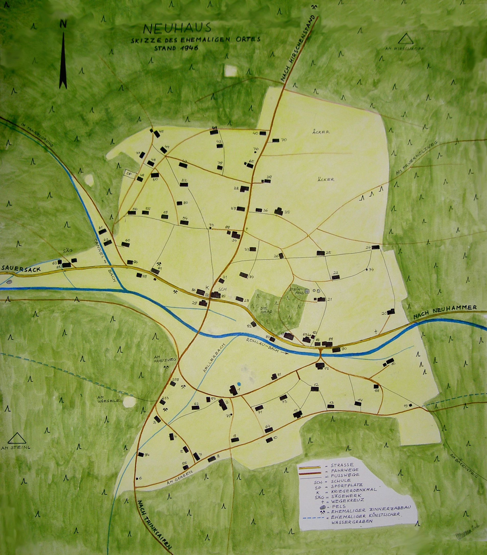 Plan von Neuhaus im Erzgebirge